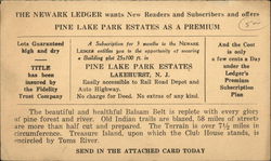 The Newark Ledger Wants New Readers and Subscribers and Offers Advertising Postcard Postcard Postcard