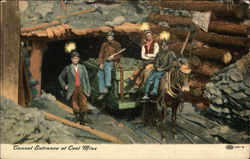 Tunnel Entrance at Coal Mine Postcard