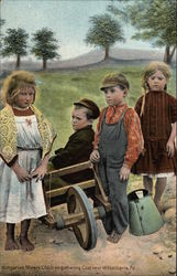 Hungarian Miners Children Postcard