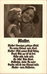 German Mother's Day Card Postcard