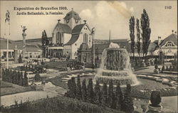 Exposition de Bruxelles 1910, Jardins Hollandais, la Fontaine Postcard