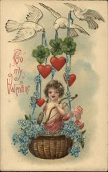 To My Valentine Cupid Postcard Postcard Postcard