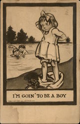 I'm goin' to be a boy Children Postcard Postcard Postcard