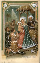 A Merry Christmas - The Nativity Madonna & Child Postcard Postcard Postcard