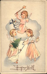 Joyeux Noel Angels Postcard Postcard Postcard