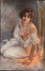 Semi-Nude Woman in Soft Light Women Postcard Postcard Postcard