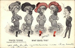 Poker Terms Caricatures Postcard Postcard Postcard