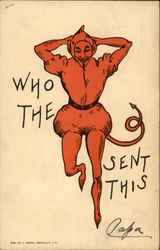 Who the Devil Sent This Devils Postcard Postcard Postcard