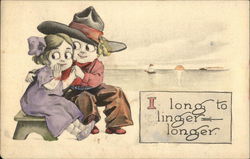 I Long to Linger Longer Cowboy Kids Postcard Postcard Postcard