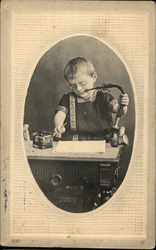 Child at Desk Smoking Children Postcard Postcard Postcard