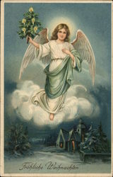 Fröhliche Weihnachten - Merry Christmas Angels Postcard Postcard Postcard