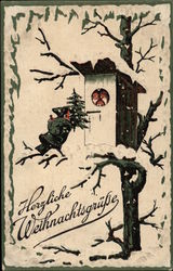 Hwerzliche Weihnachtsgrupe - Warm Christmas Greetings Postcard