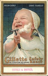 Gillette Safety Razor - Barnes & Barnes Postcard