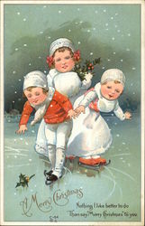 Merry Christmas Children Postcard Postcard Postcard