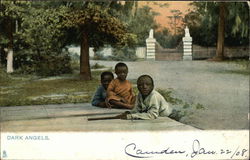 Black Children on Porch Postcard