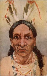 Portrait of Native American Native Americana Postcard Postcard Postcard