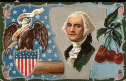 George Washington with Eagle and Cherries Presidents Postcard Postcard Postcard