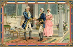 Washington and Lafayette At Mount Vernon Patriotic Postcard Postcard Postcard