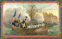 Washington's Reception at New York Postcard