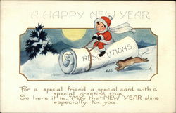 A Happy New Year New Year's Postcard Postcard Postcard