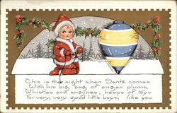 Christmas: Child With Top Postcard