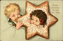 A Merry Christmas and Happy New Year Children Postcard Postcard Postcard