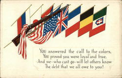 Flags of WWI Allies Postcard