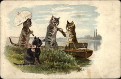 Four Kitty Cats Postcard