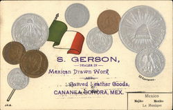 S. Gerson - Dealer in Mexican Drawn Work & Carved Leather Goods Postcard