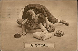 A Steal Baseball Postcard Postcard Postcard