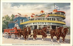 The Internationally Famous Champion Six-Horse Team of Wilson & Co., Meat Packers Postcard