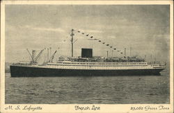 M.S. Lafayette, French Line Postcard