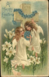 A Happy Easter With Angels Postcard Postcard Postcard