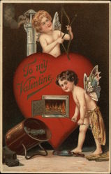 To My Valentine Cupid Postcard Postcard Postcard