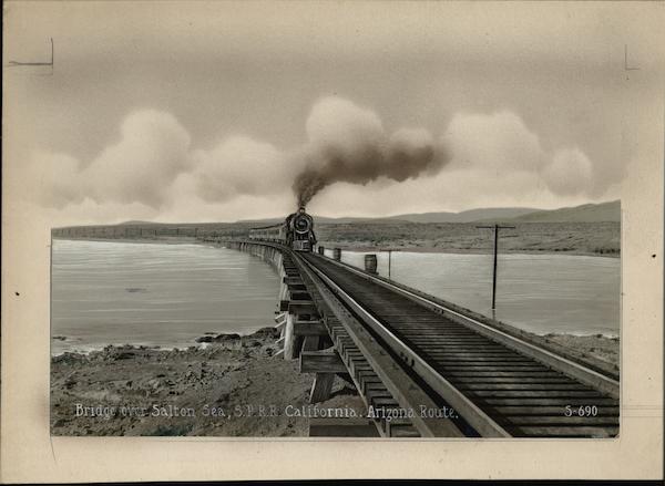 Bridge Over Salton Sea S.P. RR Arizona Route Rare Original Layout Board California