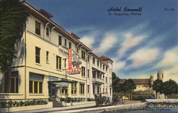 Hotel Bennett St. Augustine, FL Postcard