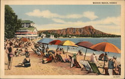 Waikiki Beach Honolulu, HI Postcard Postcard Postcard