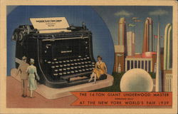 The 14-Ton Giant Underwood Master Typewriter Postcard