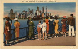 New York Skyline as Seen From a Ferryboat Postcard Postcard Postcard