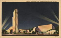 Hall of Religion, Texas Centennial exposition Dallas, TX Postcard Postcard Postcard