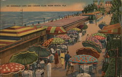 Sidewalk Cafe and Cabana Club, Miami Beach, FLA. Postcard