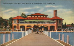 Looking North from Boat Dock Lake Geneva, WI Postcard Postcard Postcard