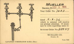 Mueller Co., Decatur, Ill. - Order Confirmation Card Postcard