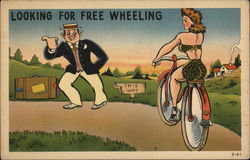 Looking For Free Wheeling Comic, Funny Postcard Postcard Postcard