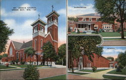 St. John's Church, Parsonage and School Green Bay, WI Postcard Postcard Postcard