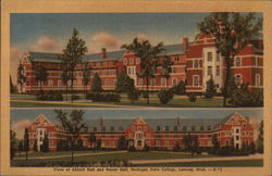 Views of Abbott Hall and Mason Hall, Michigan State College Lansing, MI Postcard Postcard Postcard