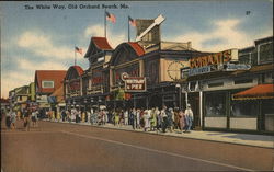 The White Way Old Orchard Beach, ME Postcard Postcard Postcard