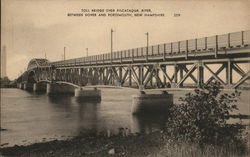 Toll Bridge over Piscataqua River Between Dover and Portsmouth Postcard