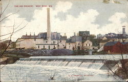 Dam and Brewery Postcard