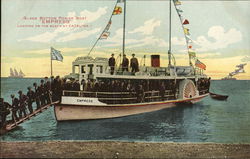 Glass Bottom Power Boat "Empress" Landing on the Beach at Catalina I. Cruise Ships Postcard Postcard Postcard